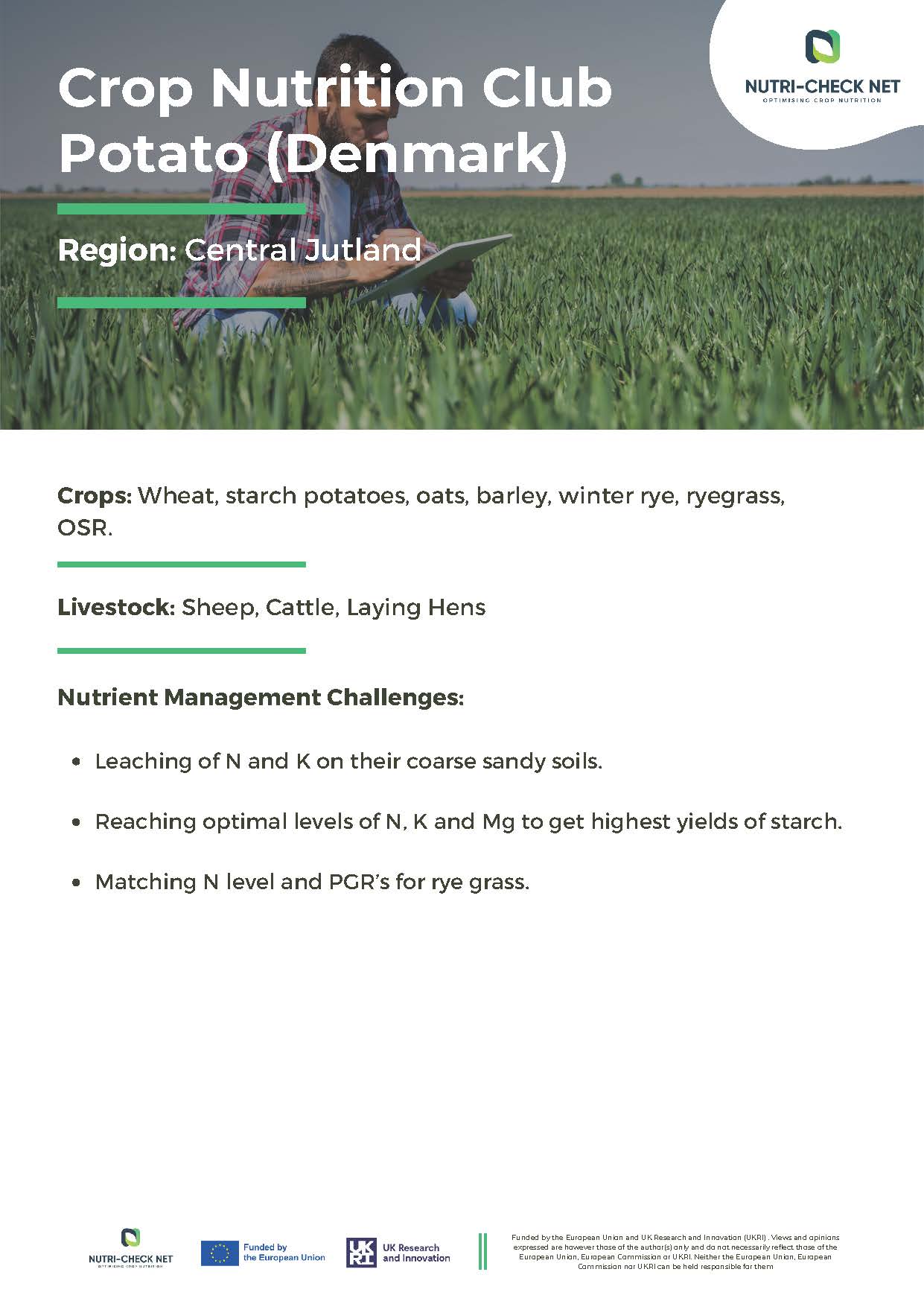 Case Studie 3: Crop Nutrition Club Potato (Denmark)