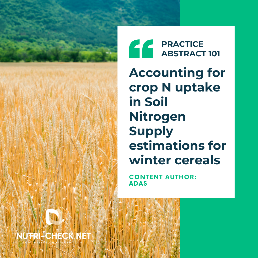 Accounting for crop N uptake in Soil Nitrogen Supply estimations for winter cereals