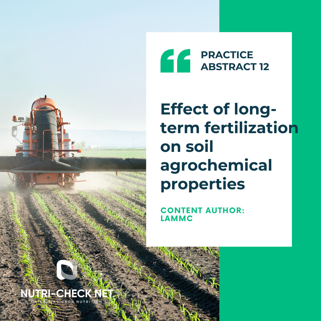 Effect of long-term fertilization on soil agrochemical properties