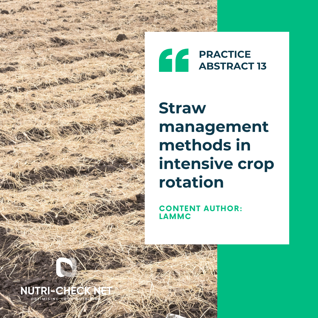 Straw management methods in intensive crop rotation
