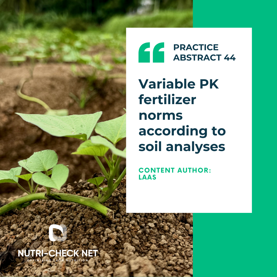 Variable PK fertilizer norms according to soil analyses.
