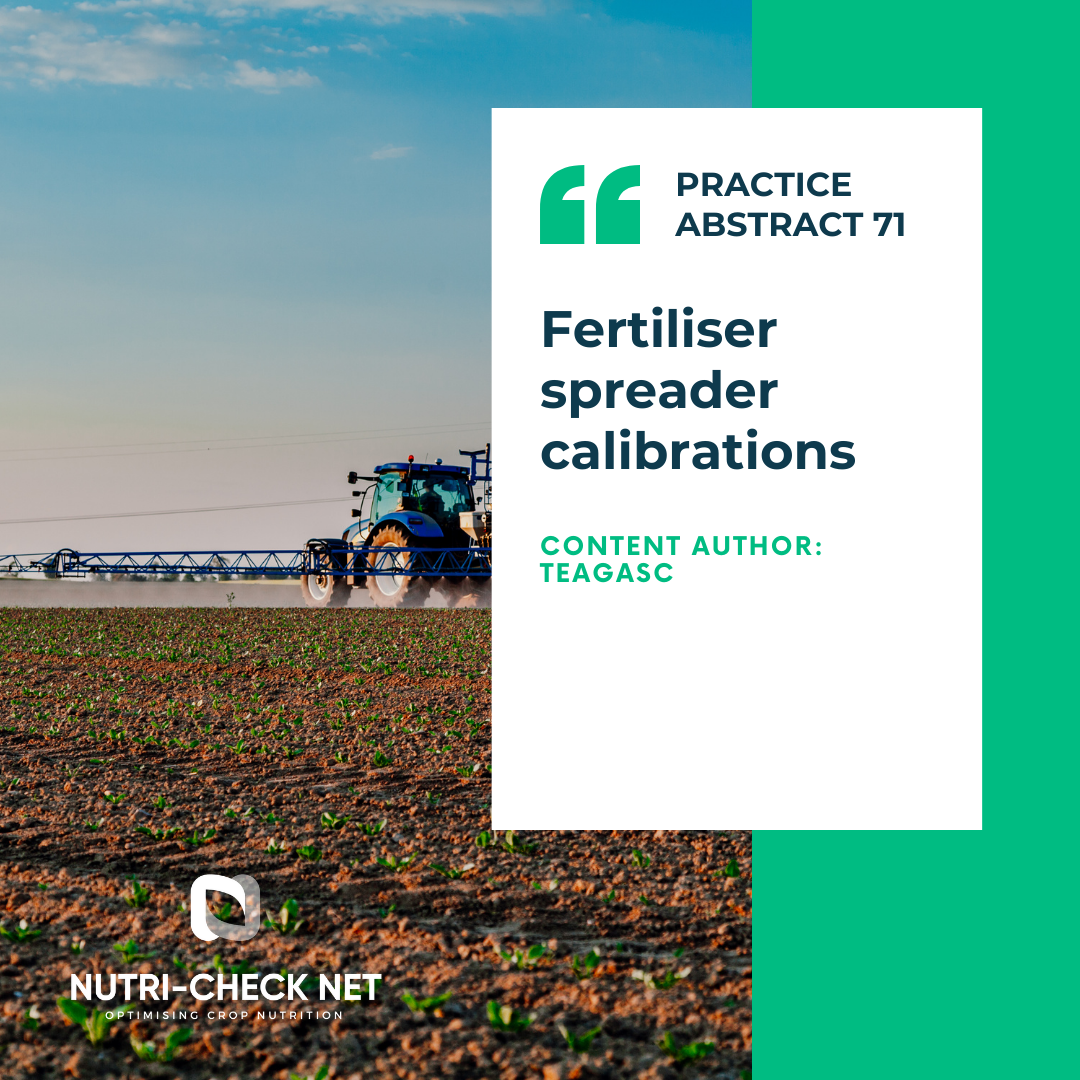 Fertiliser spreader calibrations