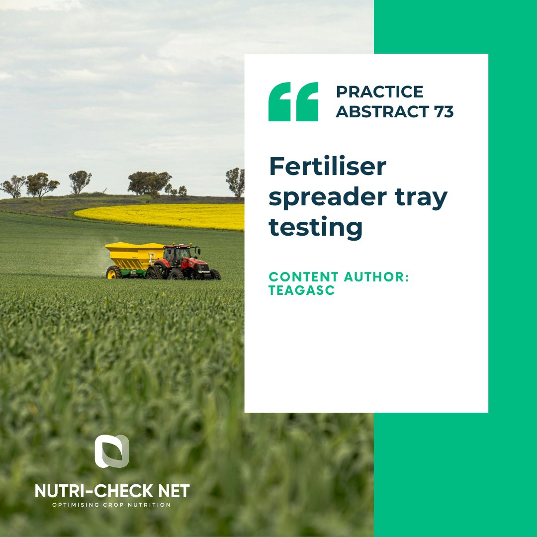 Fertiliser spreader tray testing