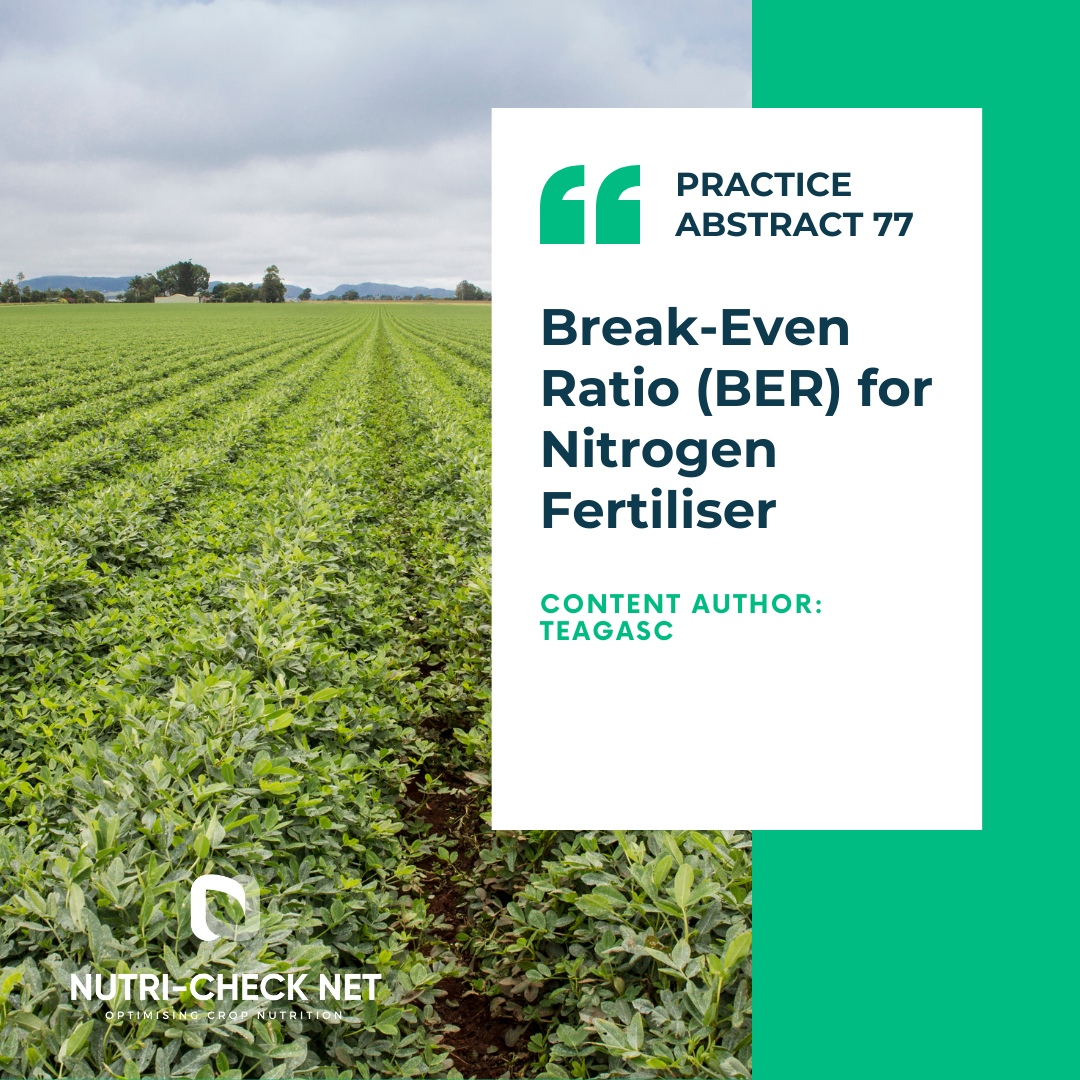 Break-Even Ratio (BER) for Nitrogen Fertiliser
