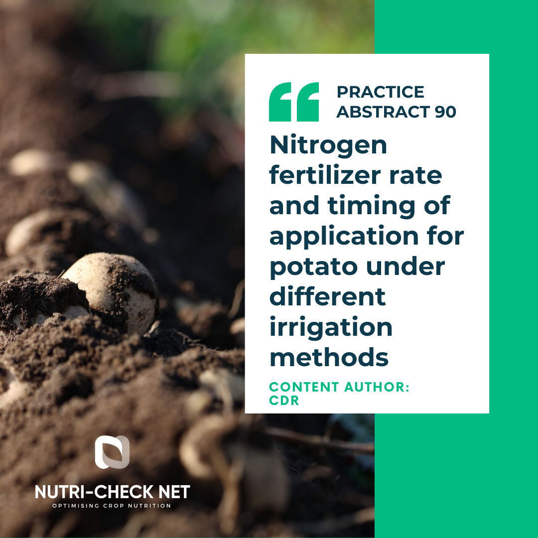 Nitrogen fertilizer rate and timing of application for potato under different irrigation methods