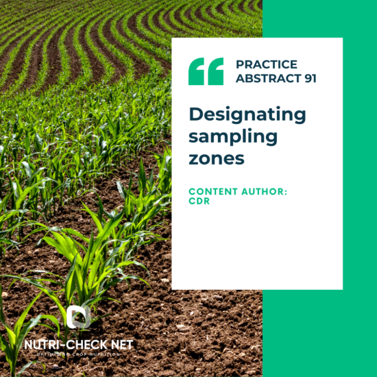 Designating sampling zones - Nutri-Check Network